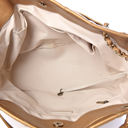 Chanel Metallic Caviar Quilted CC Timeless Tote Dark Gold 5 of 11