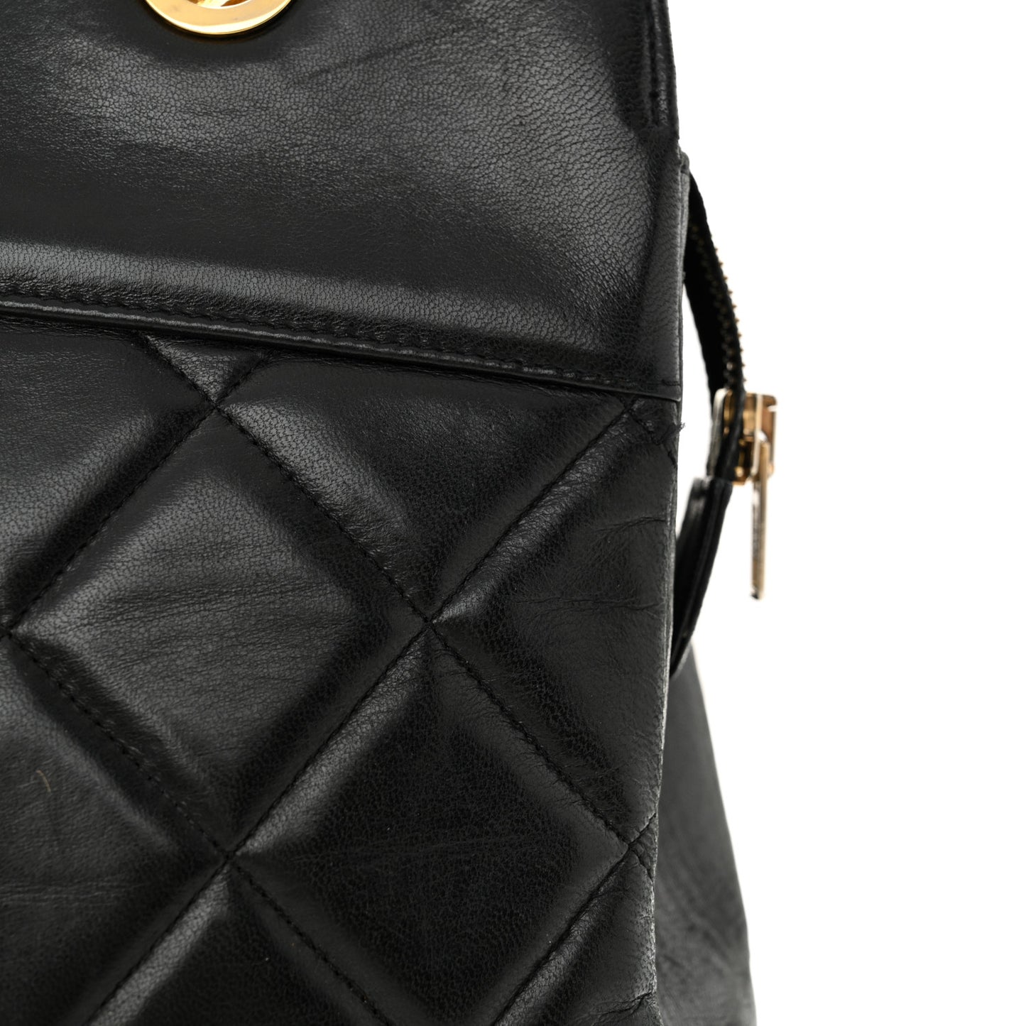 Lambskin Quilted Shoulder Bag Black
