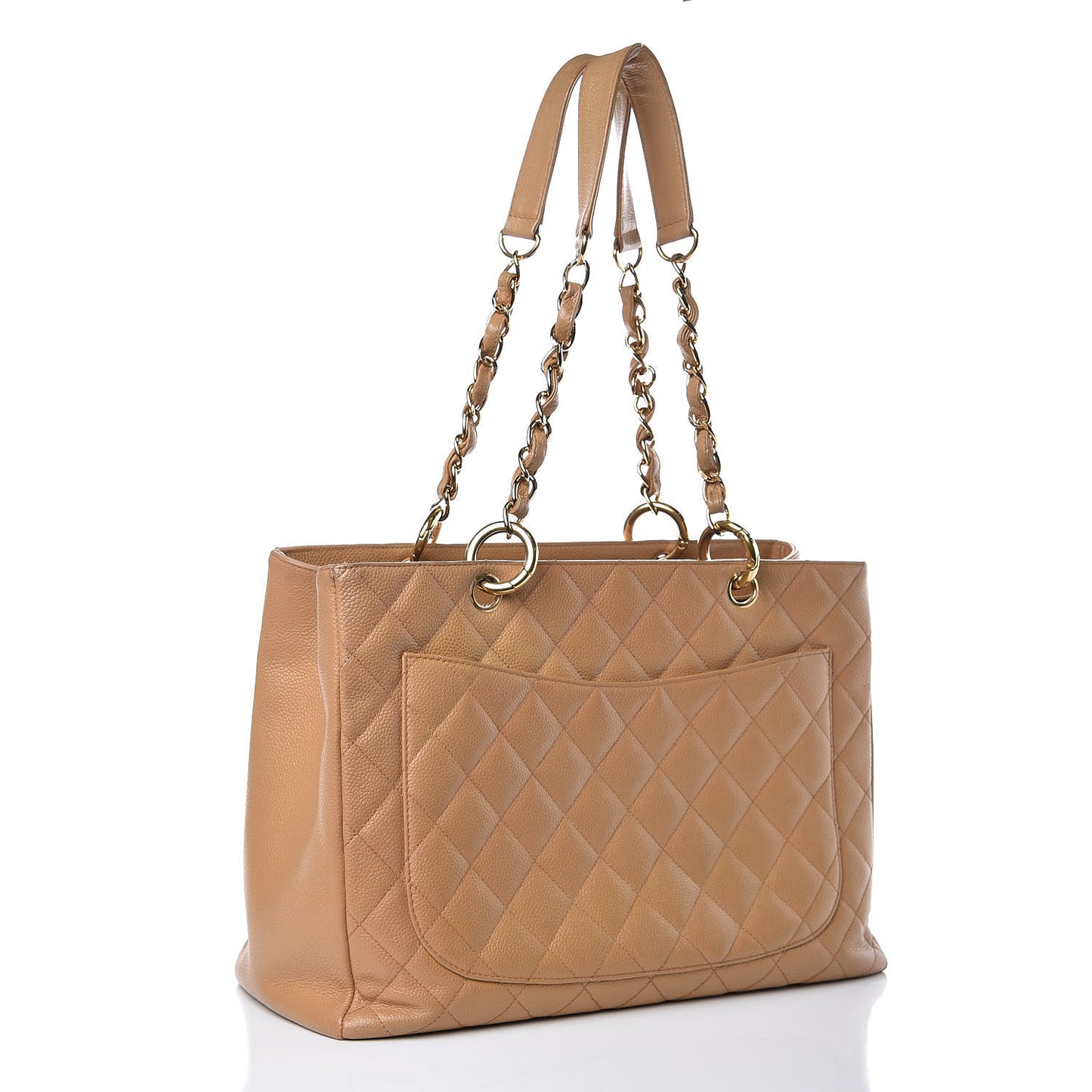 Caviar Quilted Grand Shopping Tote GST Beige