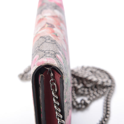 Gucci GG Supreme Monogram Blooms Chain Wallet Beige Multicolor Dry Rose 14 of 14