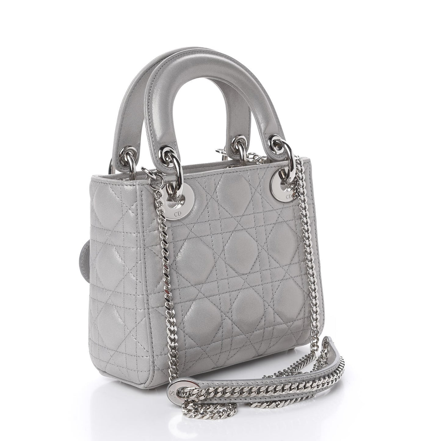 Lambskin Cannage Mini Lady Dior Grey