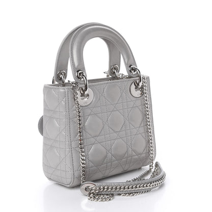 Christian Dior Lambskin Cannage Mini Lady Dior Grey 4 of 12