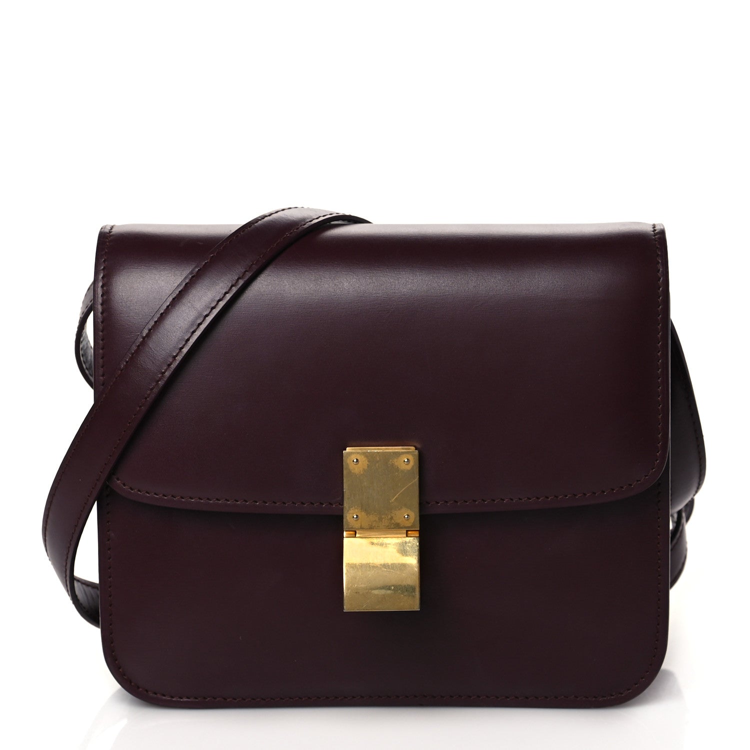 Celine Box Calfskin Teen Classic Box Flap Bag Burgundy 1 of 11