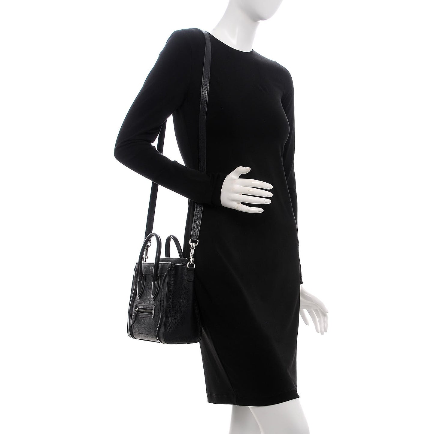 Drummed Calfskin Nano Luggage Black