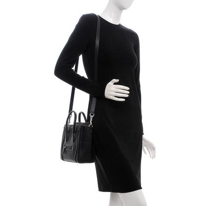 Celine Drummed Calfskin Nano Luggage Black 2 of 14