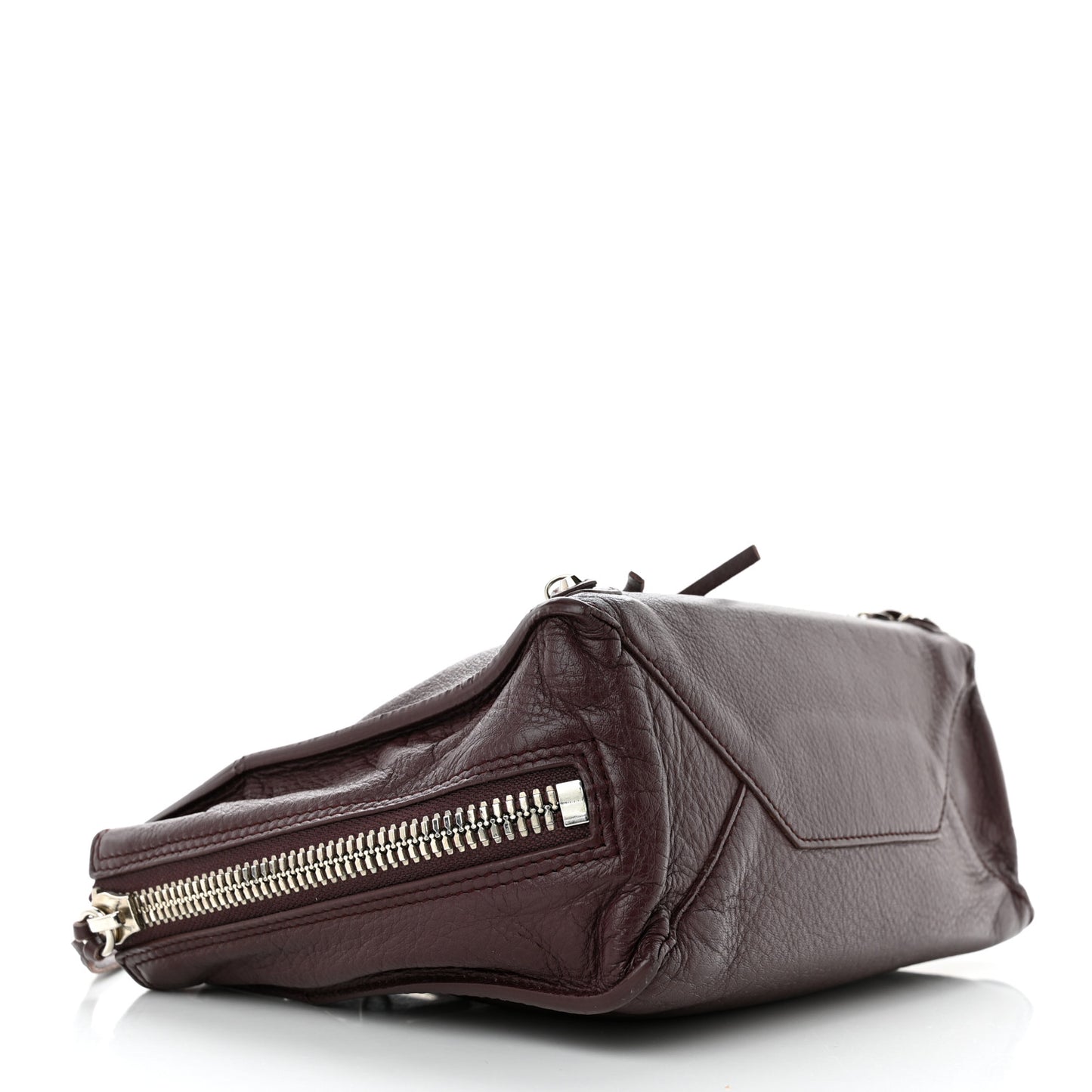 Calfskin Papier Mini A4 Zip Around Tote Rouge Aubergine