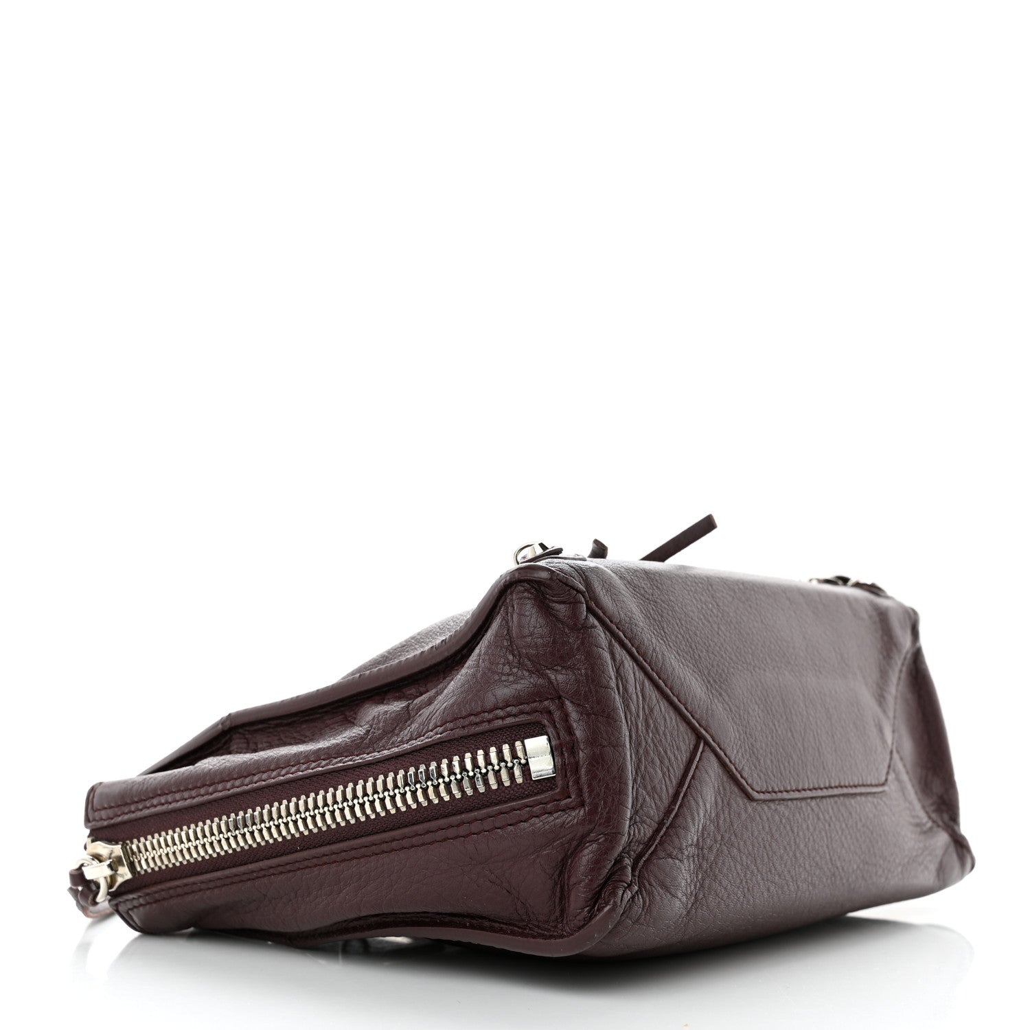 Balenciaga Calfskin Papier Mini A4 Zip Around Tote Rouge Aubergine 4 of 12