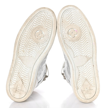 Louis Vuitton Metallic Calfskin Embossed Monogram Boombox Sneakers 38 White Silver 6 of 16