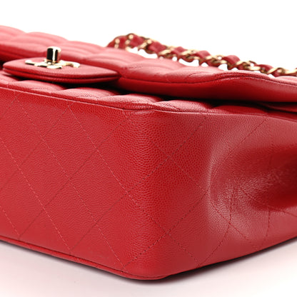 Chanel Caviar Quilted Jumbo Double Flap Red 9 of 9