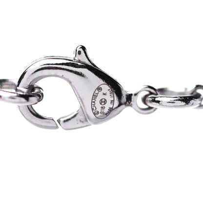Chanel Lambskin Baguette Crystal CC Necklace Black Silver 4 of 4