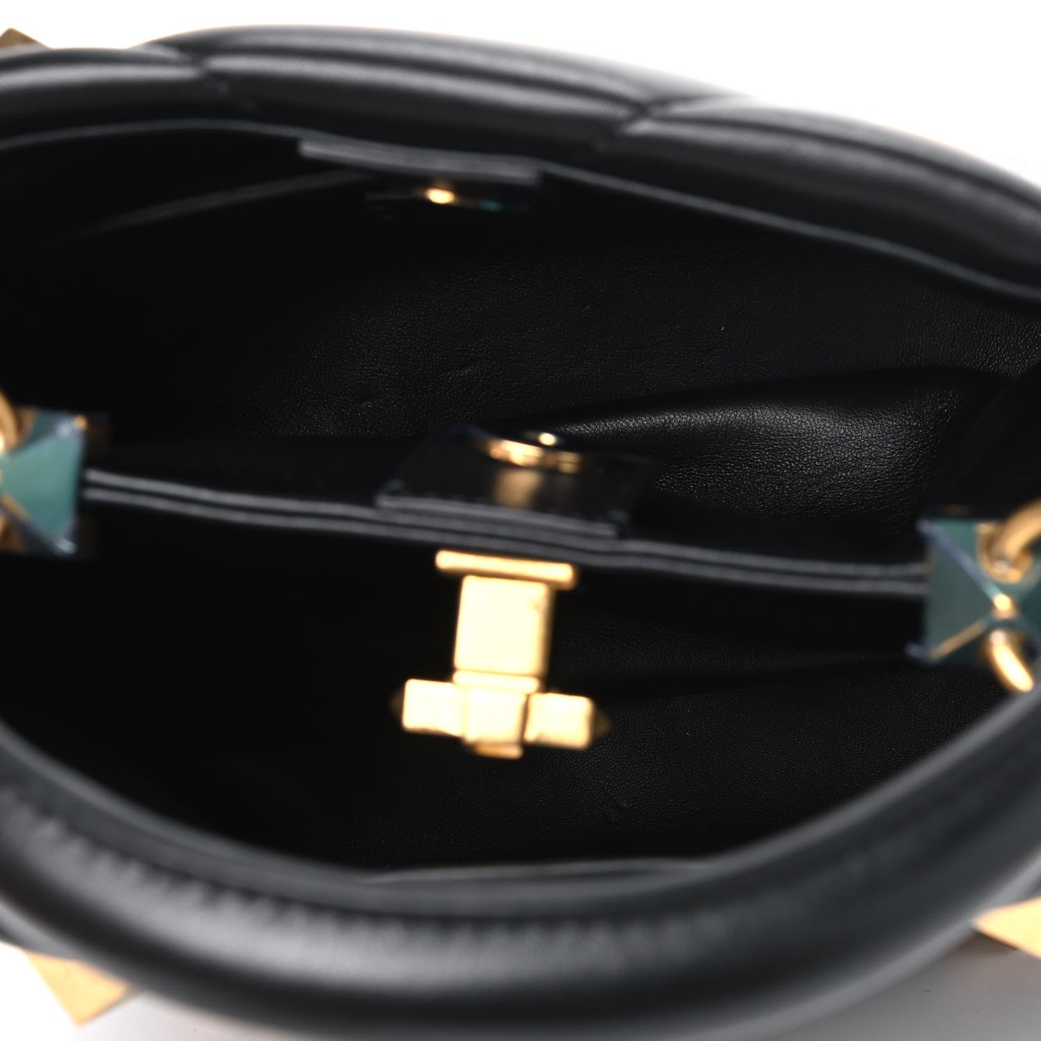 Valentino Garavani Nappa Small Roman Stud The Handle Bag Black 4 of 4