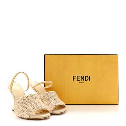 Fendi Raffia Intreccio Fendi First 95mm Slide Sandals 36 Paglia 9 of 9