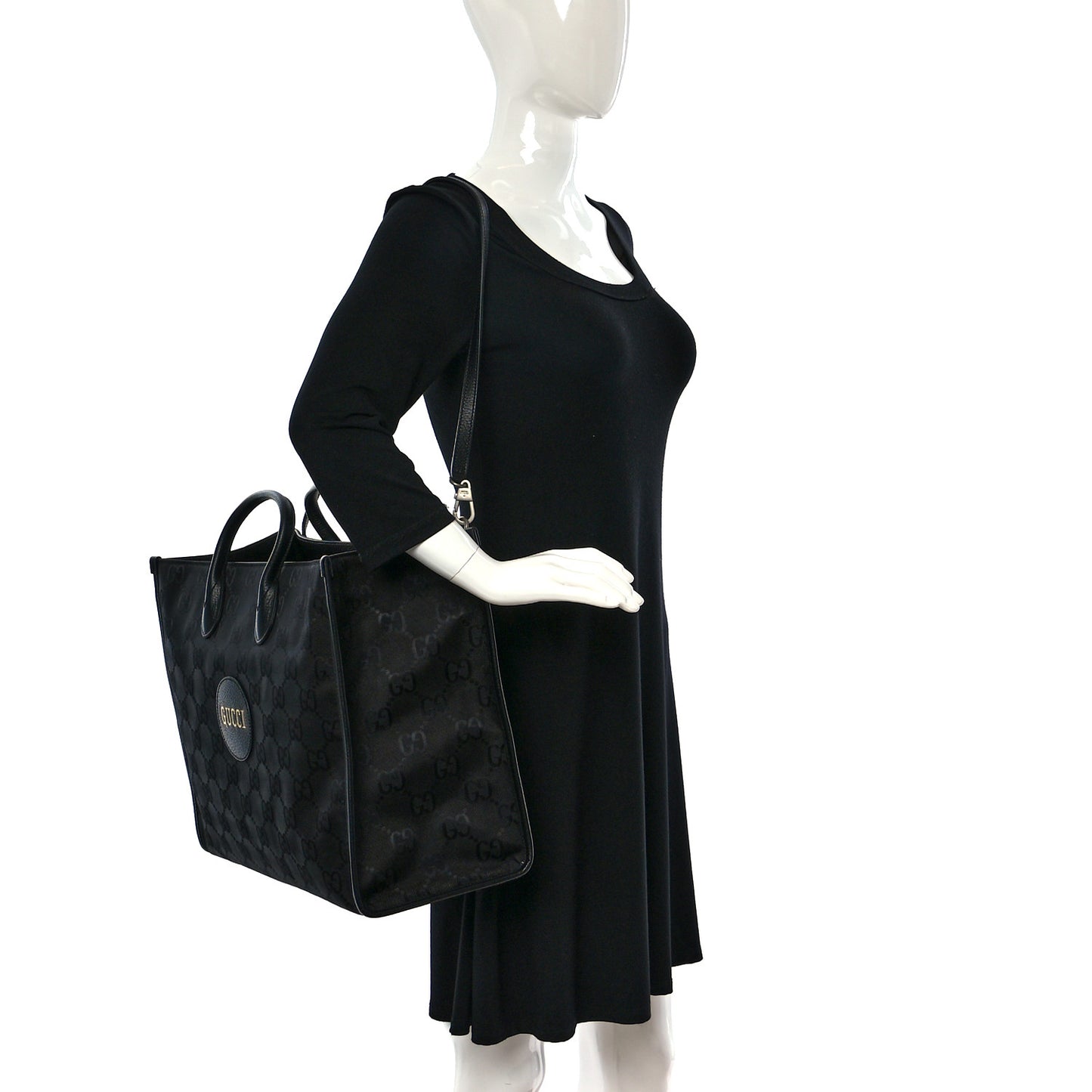Econyl Nylon Monogram Large Off The Grid Tote Bag Black
