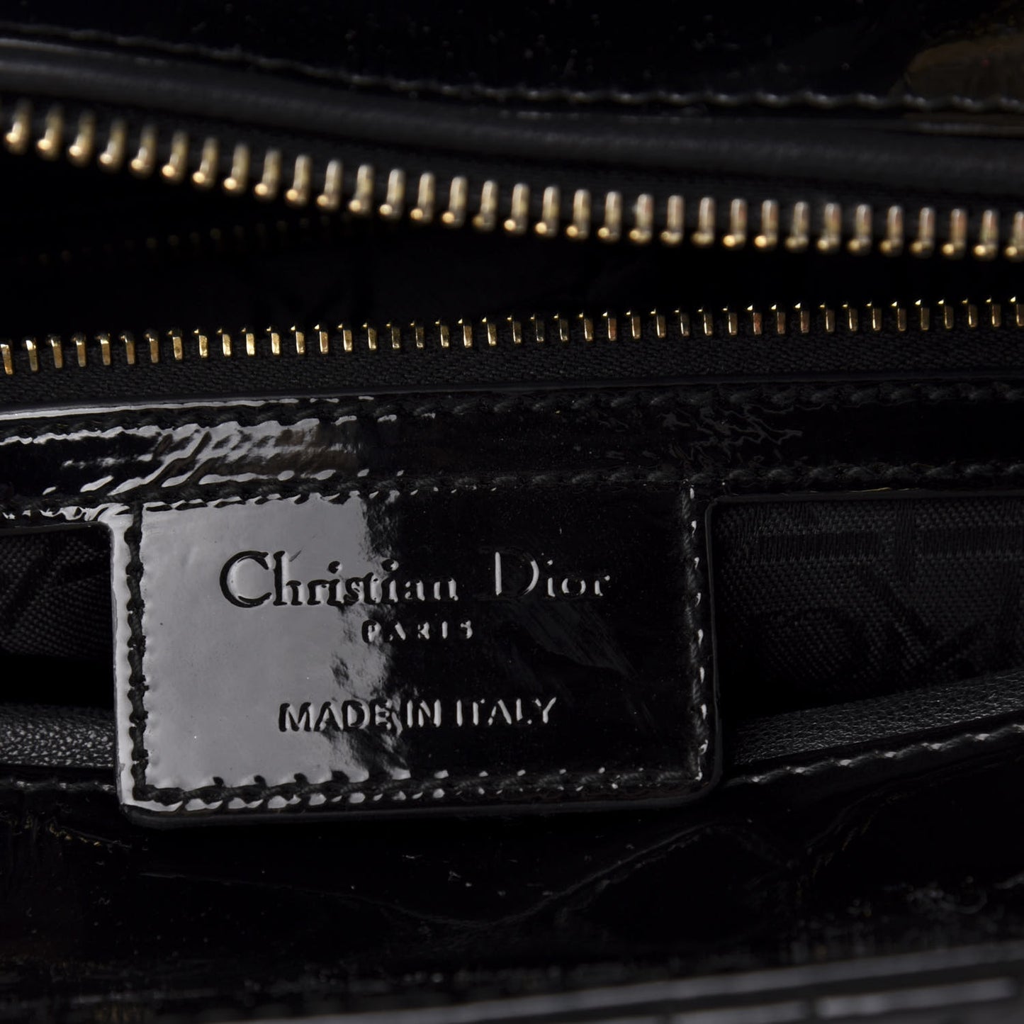 Patent Cannage Large Lady Dior Black