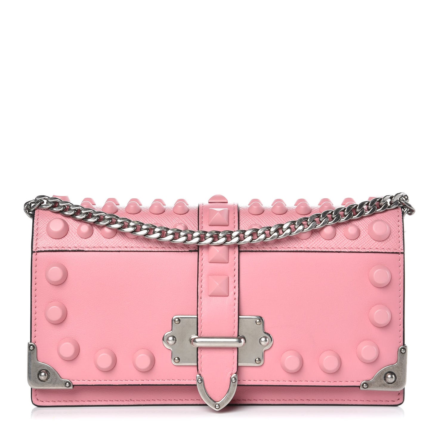 City Calfskin Cahier Studded Mini Bag Petalo