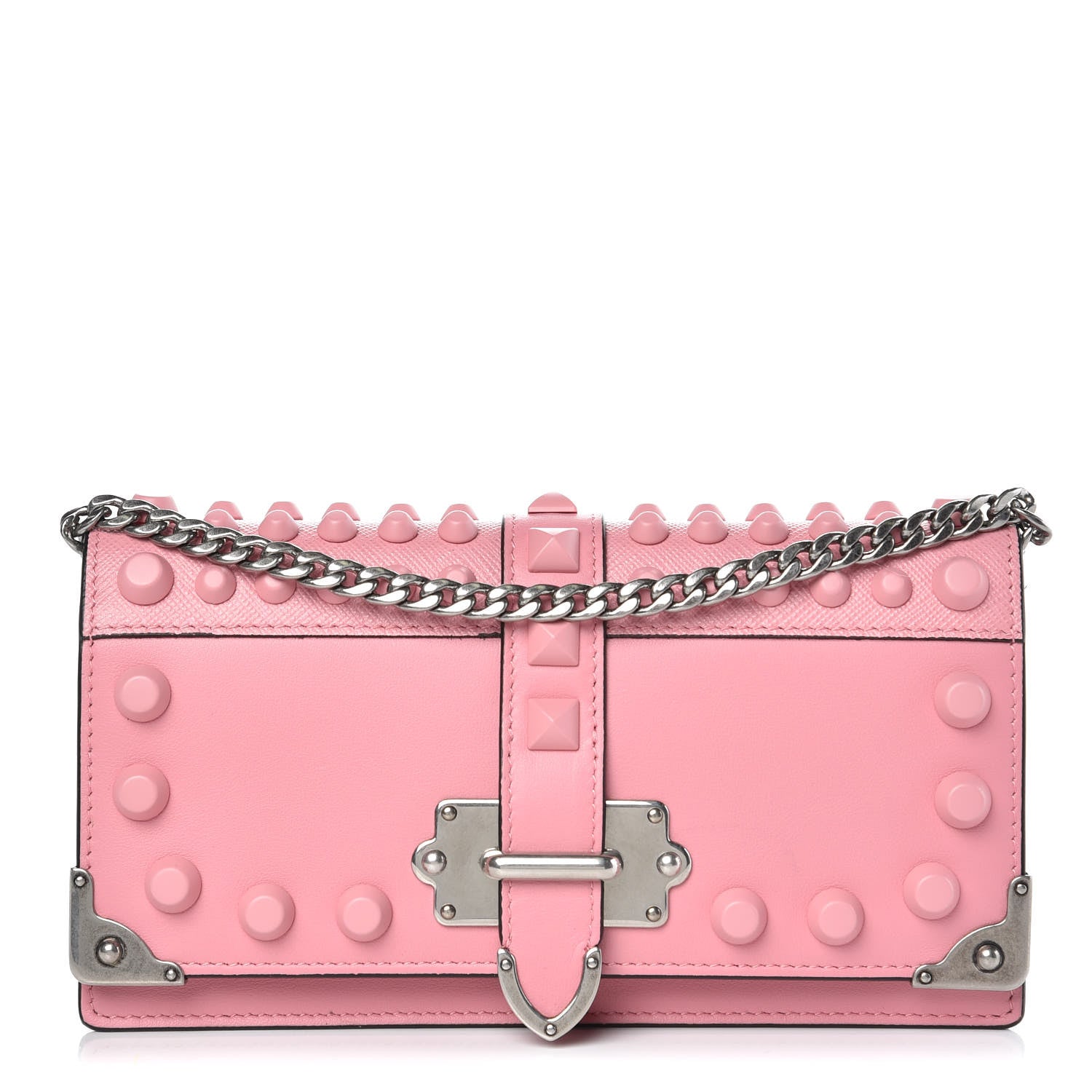 Prada City Calfskin Cahier Studded Mini Bag Petalo 1 of 6