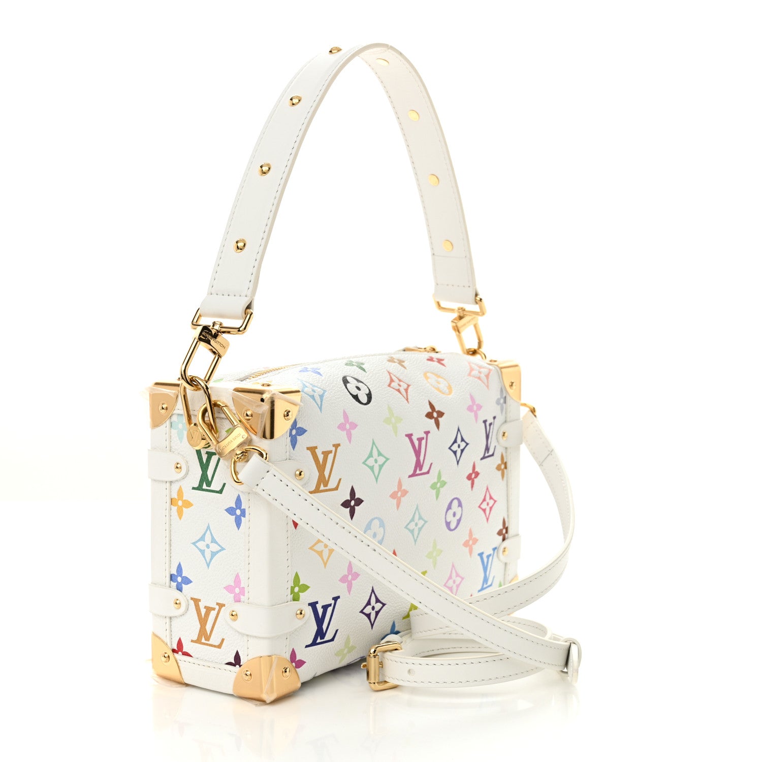 Louis Vuitton LV x TM Cowhide Monogram Multicolor Side Trunk MM White 3 of 9