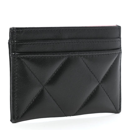 Chanel Shiny Goatskin Quilted Chanel 19 Card Holder Black 3 of 7