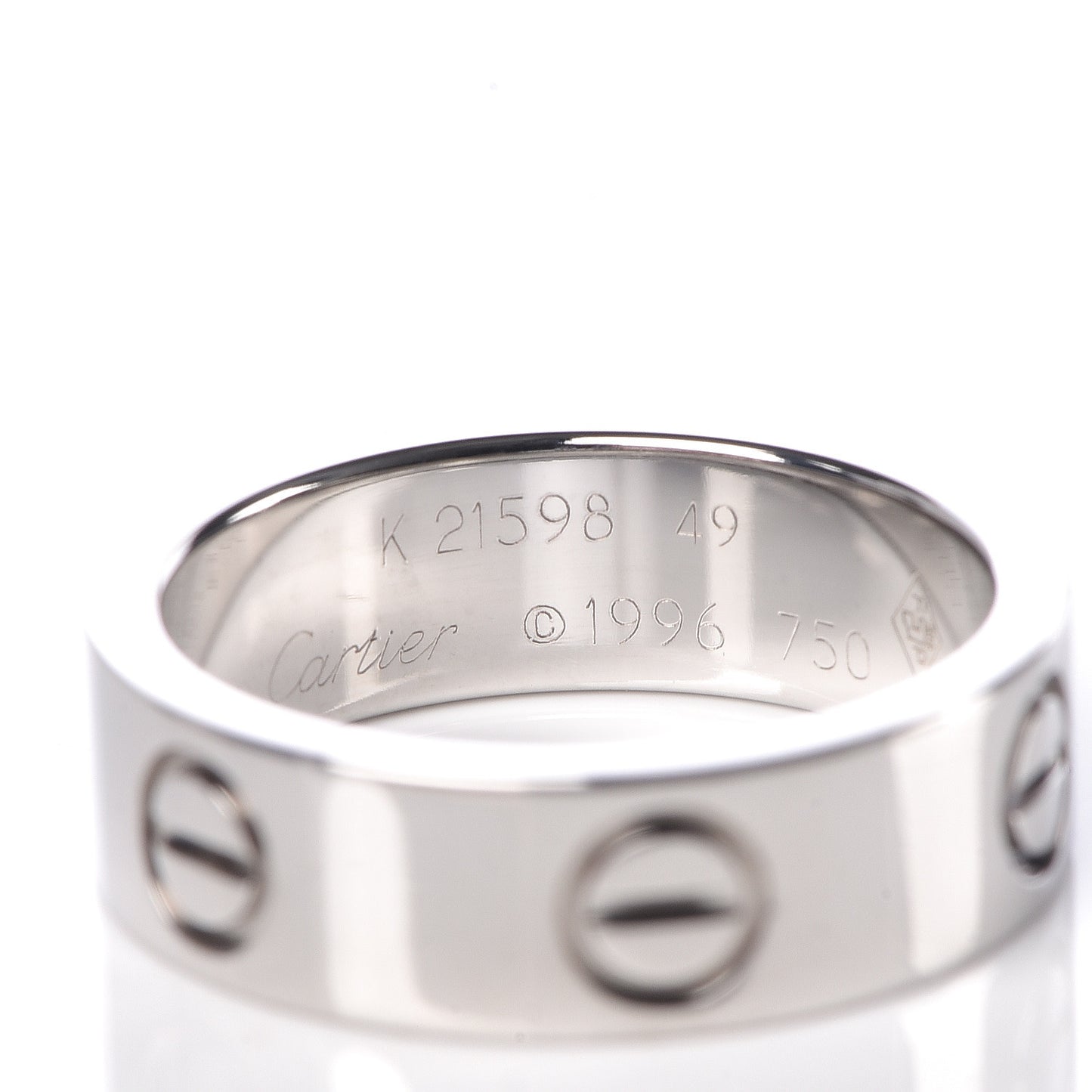 18K White Gold 5.5mm LOVE Ring 49 4.75