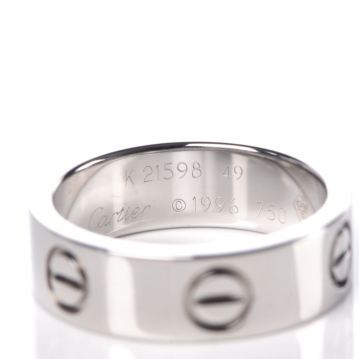 Cartier 18K White Gold 5.5mm LOVE Ring 49 4.75 4 of 4