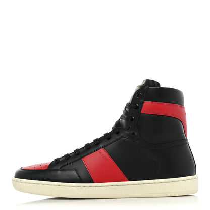 Saint Laurent Calfskin Court Classic SL/10H High Top Sneakers 40 Black Red 1 of 10