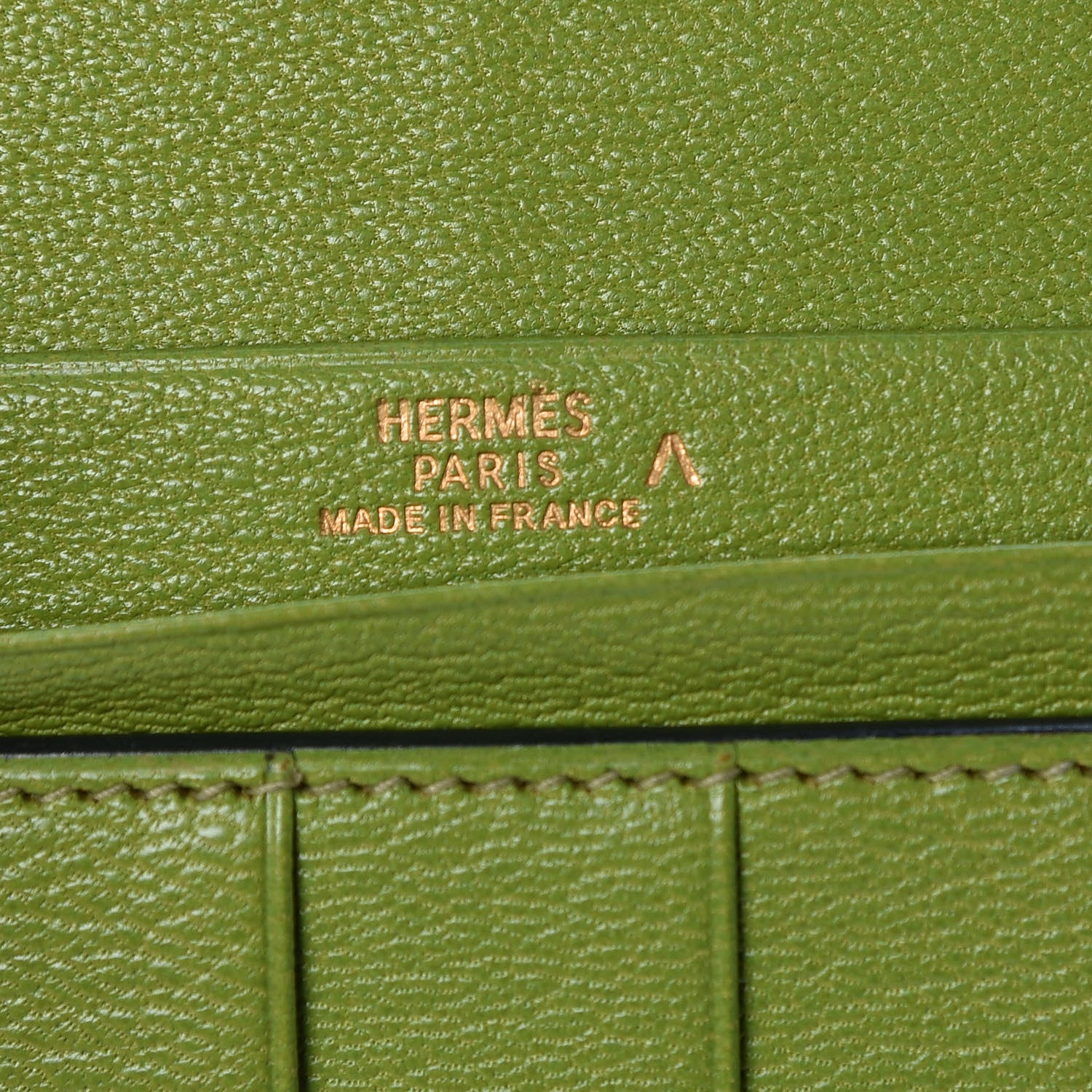 Hermes Shiny Porosus Crocodile 18K Gold Diamond Bearn Wallet Vert Anis 6 of 10