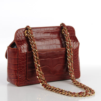 Chanel Alligator Mini Flap Shoulder Bag Brown 3 of 8