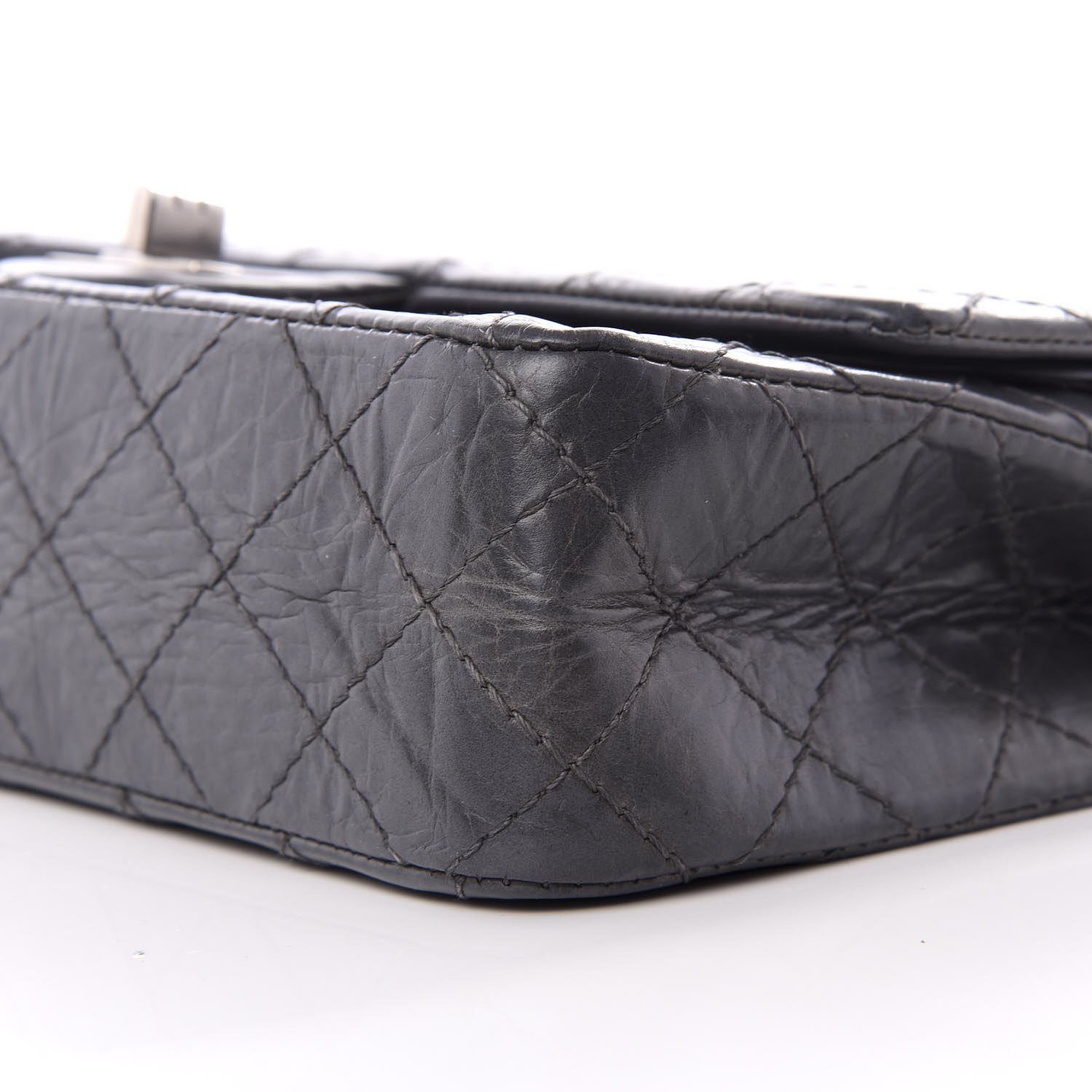 Chanel Aged Calfskin Quilted 50th Anniversary 2.55 Reissue 225 Flap Gris 6 of 9