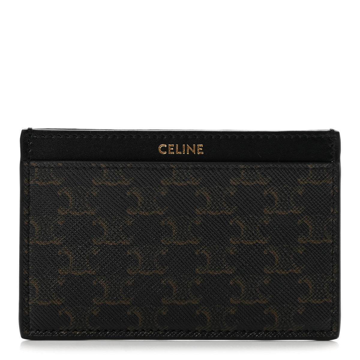 Celine Triomphe Canvas Card Holder Black 1 of 9