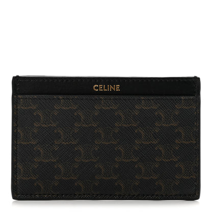 Celine Triomphe Canvas Card Holder Black 1 of 9