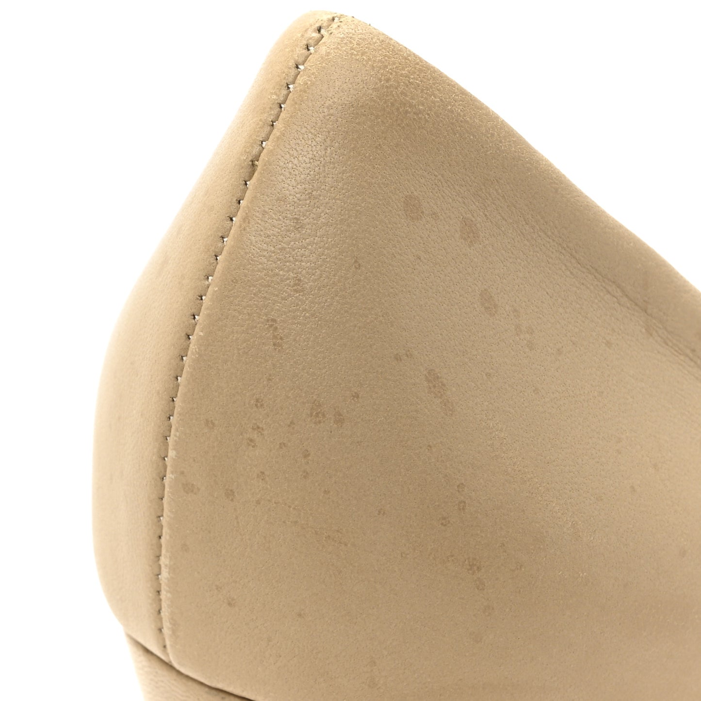 Calfskin Chain Peep Toe Wedge Pumps 39 Beige