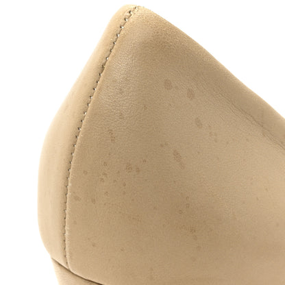 Chanel Calfskin Chain Peep Toe Wedge Pumps 39 Beige 12 of 19