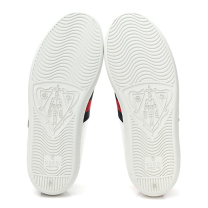 Gucci Metallic Nappa Silk Ayers Web Embroidered Womens Ace Sneakers 35 Silver 6 of 9