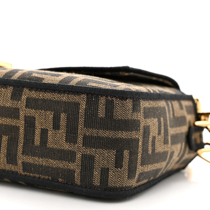 Fendi Fabric Jacquard FF 1974 Medium Baguette Tobacco Moro Black 10 of 11