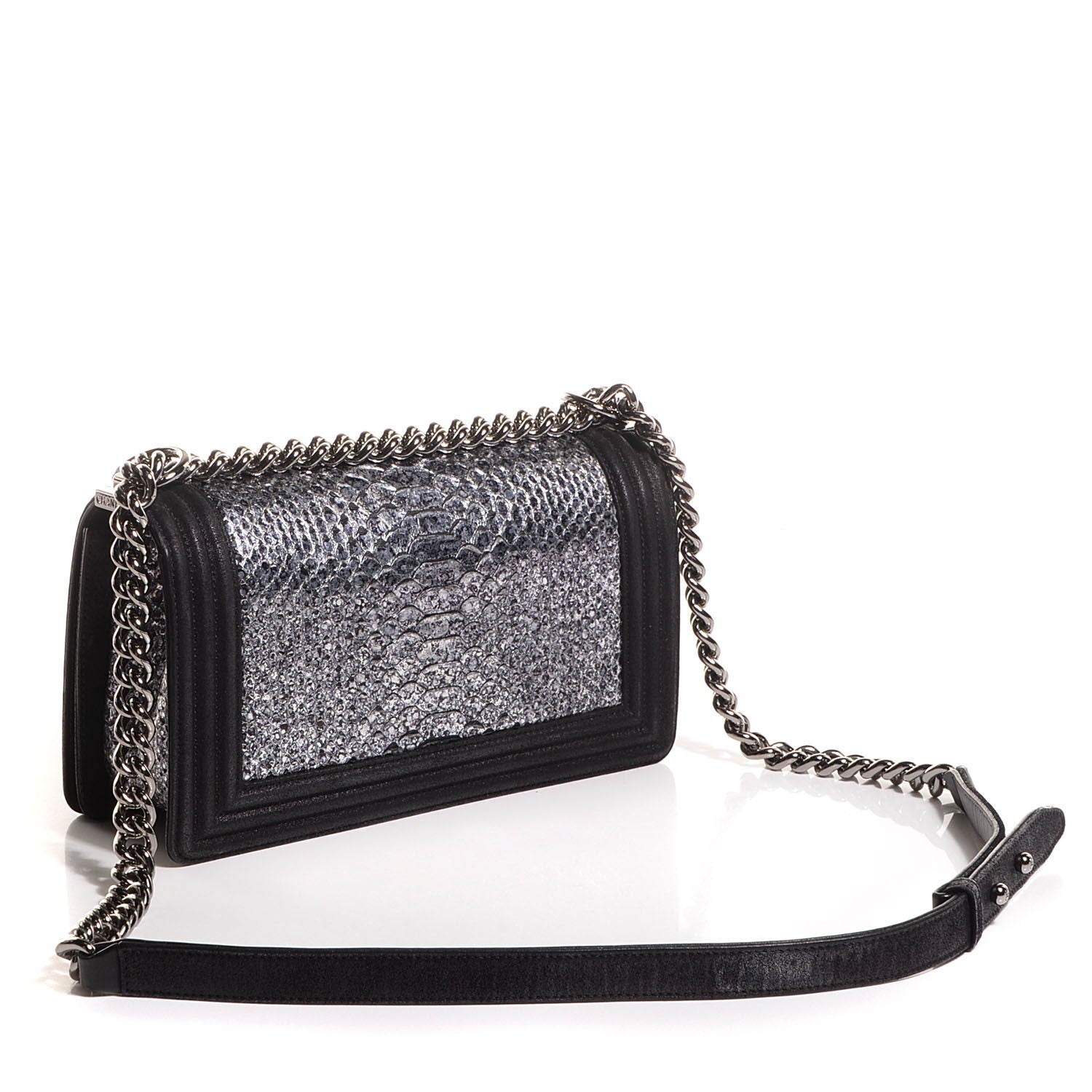 Chanel Python Calfskin Medium Boy Flap Black 3 of 8