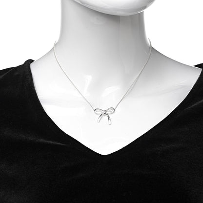 Tiffany Sterling Silver Bow Pendant Necklace 2 of 7