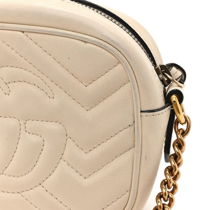Gucci Calfskin Matelasse Mini GG Marmont Chain Shoulder Bag White 16 of 19