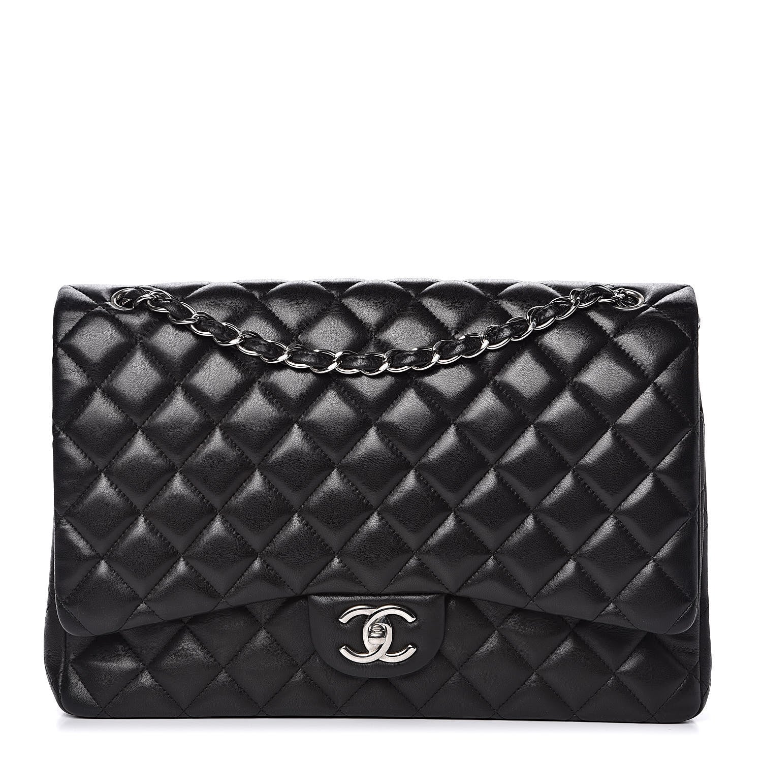 Chanel Lambskin Quilted Maxi Double Flap Black 1 of 20