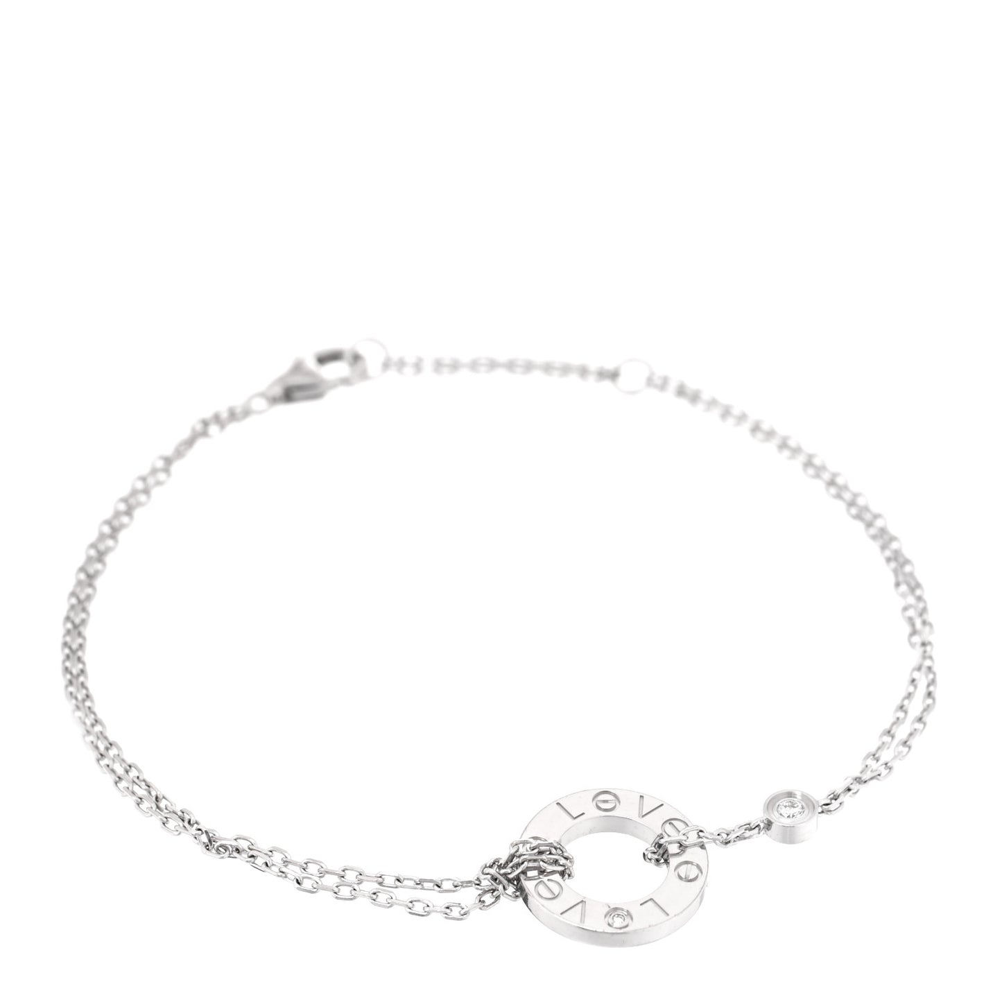 18K White Gold Diamond LOVE Bracelet