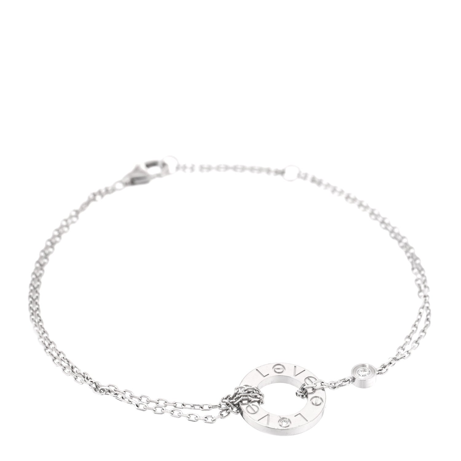 Cartier 18K White Gold Diamond LOVE Bracelet 1 of 3