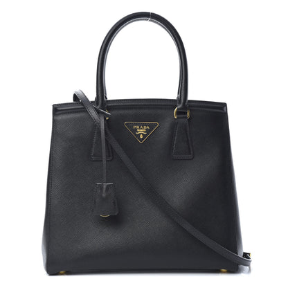 Prada Saffiano Lux Small Parabole Tote Black 1 of 12
