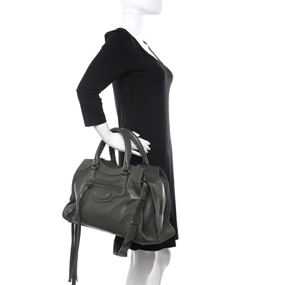 Balenciaga Grained Calfskin Neo Classic Silver Hardware Medium City Khaki 2 of 9