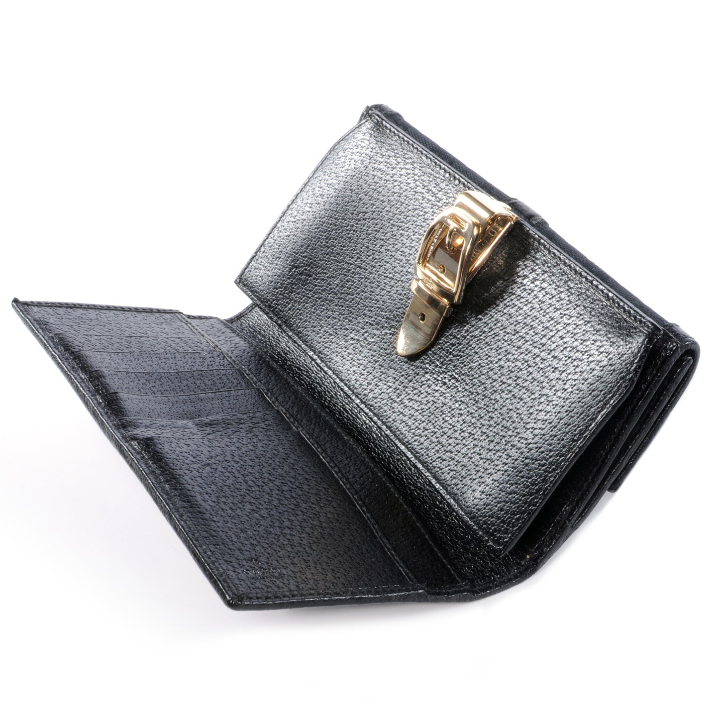 Horsebit Print Glam Continental Wallet Black
