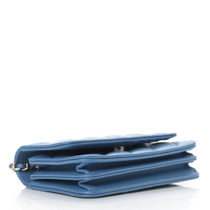 Chanel Caviar Quilted Mini Wallet On Chain WOC Blue 4 of 9