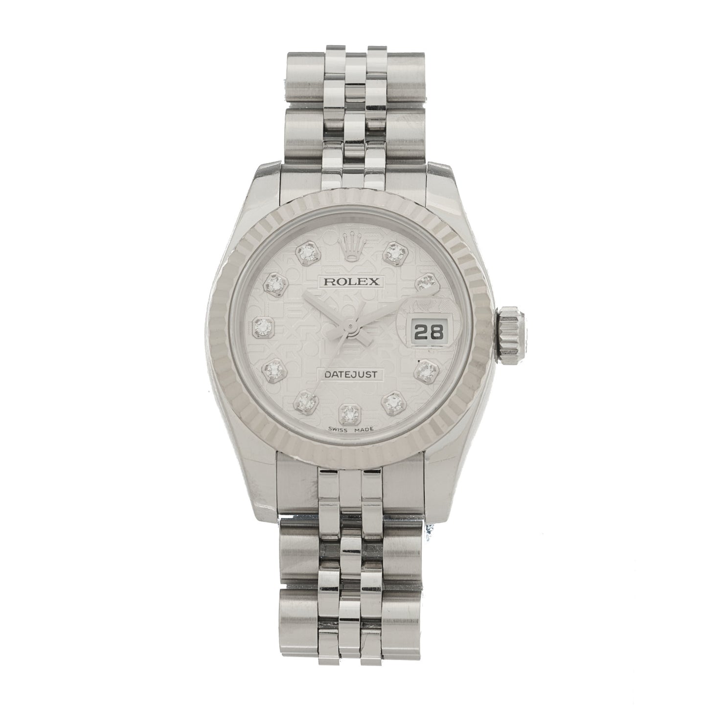 Ladies Stainless Steel Diamond 26mm Oyster Perpetual Datejust Watch 69174