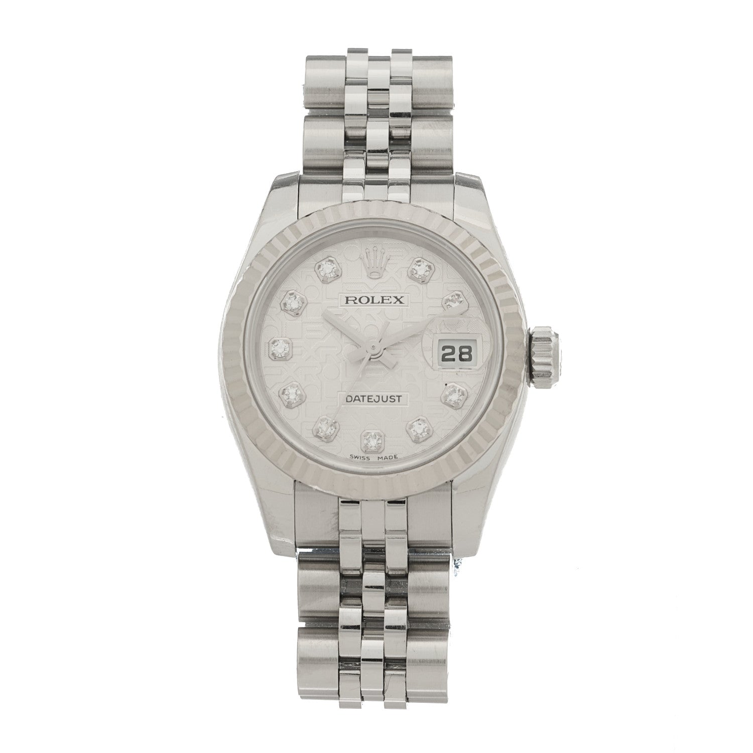 Rolex Ladies Stainless Steel Diamond 26mm Oyster Perpetual Datejust Watch 69174 1 of 4