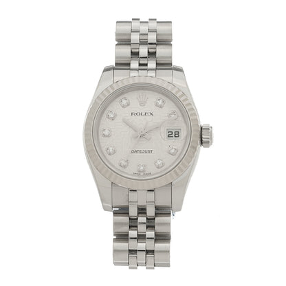 Rolex Ladies Stainless Steel Diamond 26mm Oyster Perpetual Datejust Watch 69174 1 of 4
