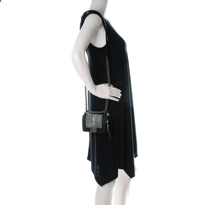 Chanel Galuchat Stingray Mini Boy Flap Black Silver 2 of 7