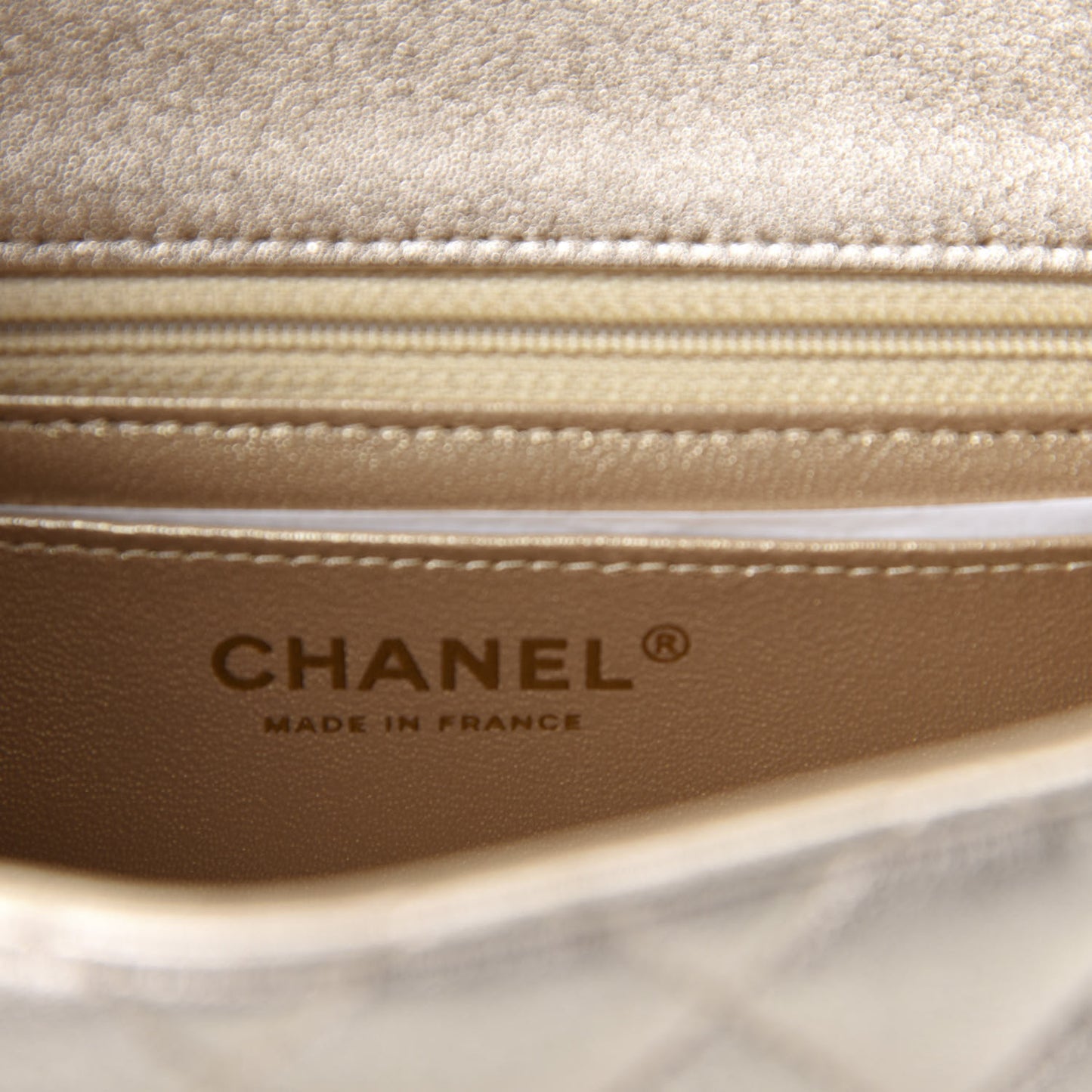 Metallic Lambskin Quilted Mini Square Flap Gold