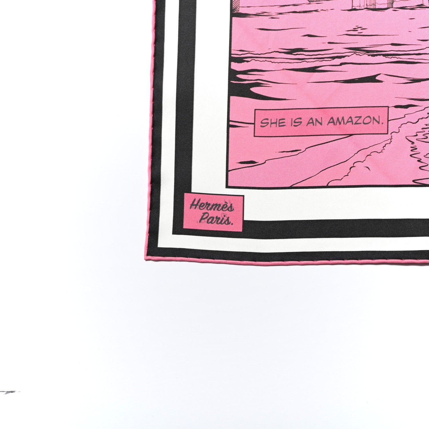 Hermes Silk Wow Double Face Scarf 90 Rose Vert Rose Framboise 5 of 7